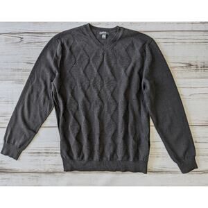 Alfani Argyle Woven V neck sweater, men's size L